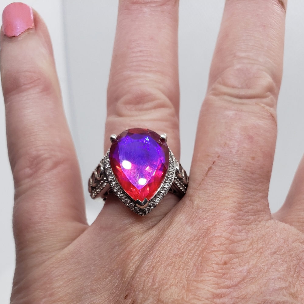 SOLD To  C! Rare Unique Volcanic Quartz  Ring in Platinum Over Sterling S - Picture 4 of 17